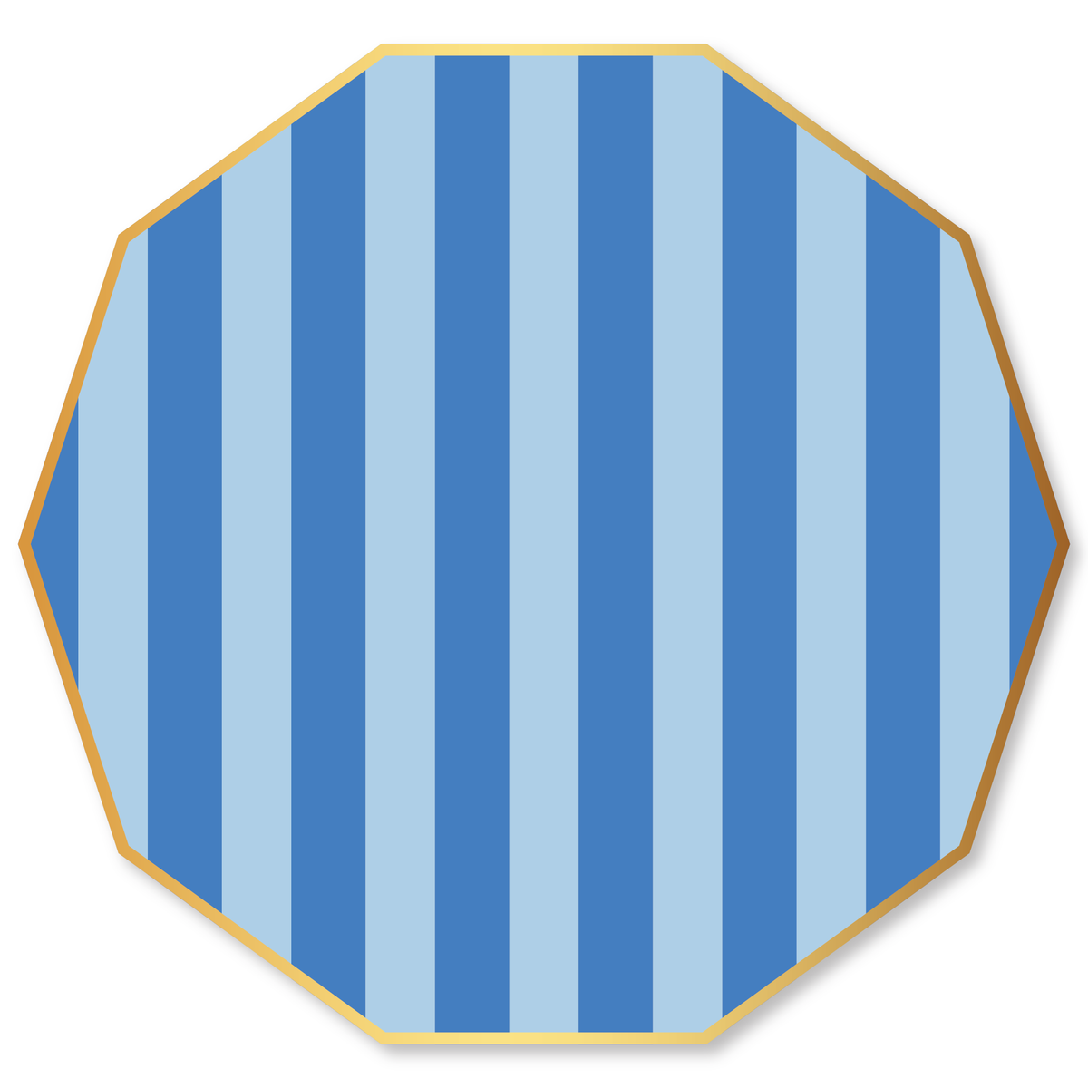 LIGHT & DARK BLUE SIGNATURE CABANA STRIPE LARGE PLATES