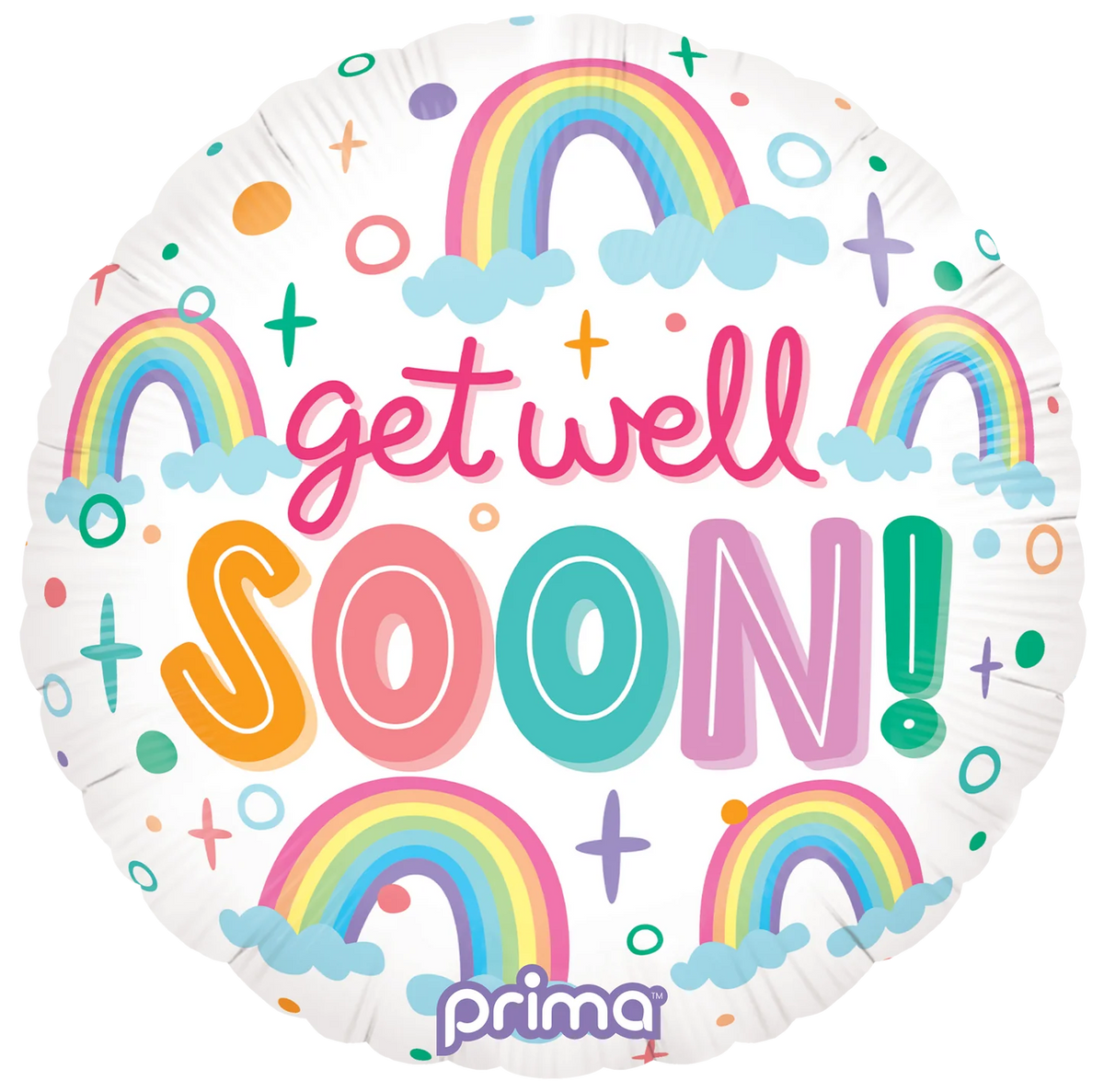 18" Round Get Well Soon Rainbows