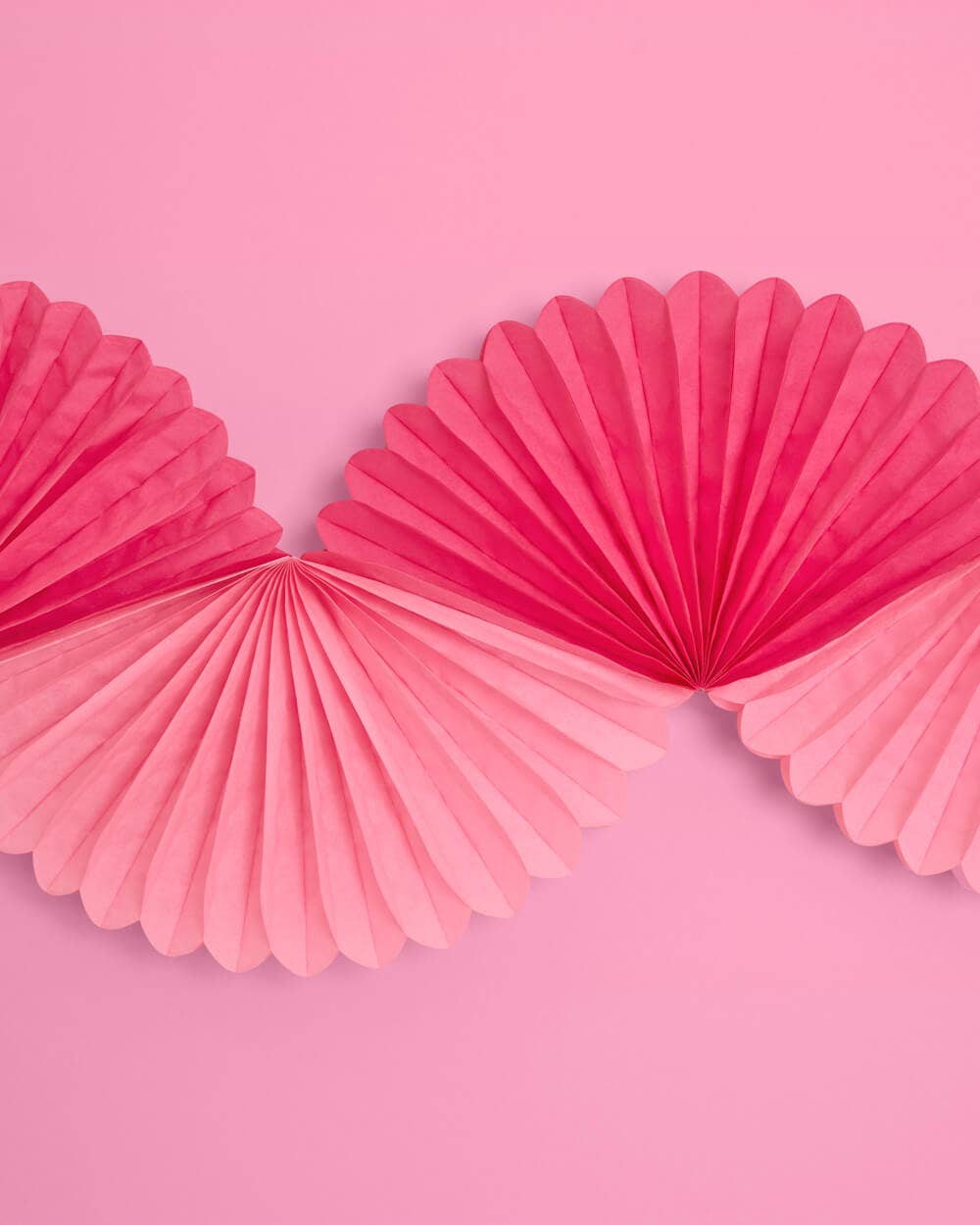 Pink Paper Fan Garland, Birthday Banner, Bachelorette