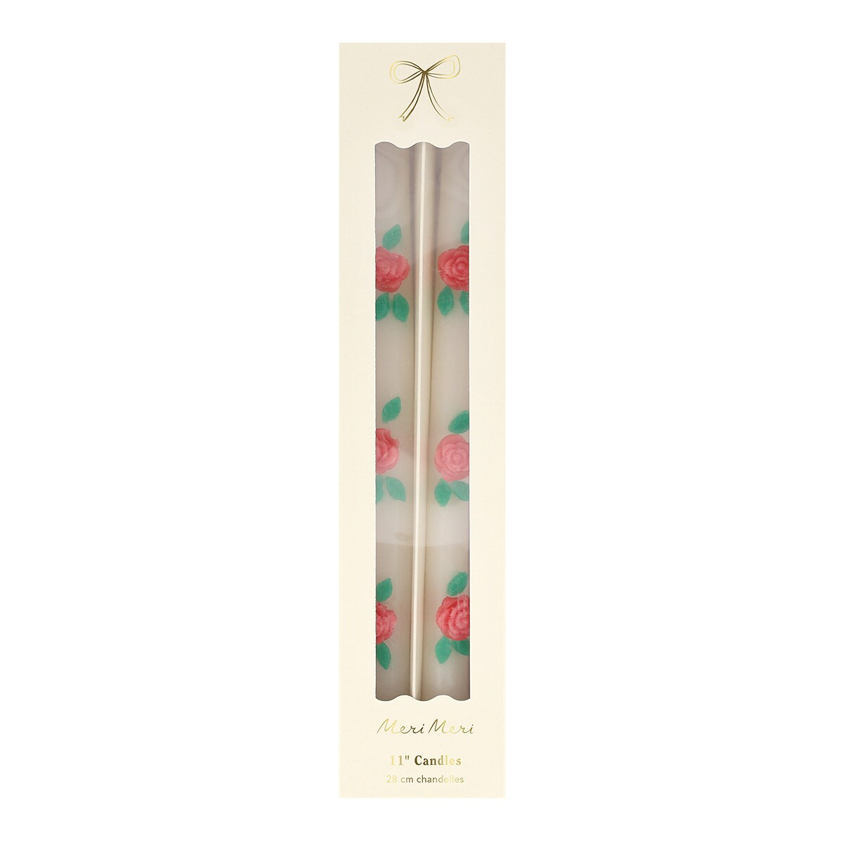 Rose Taper Candles (x 2)