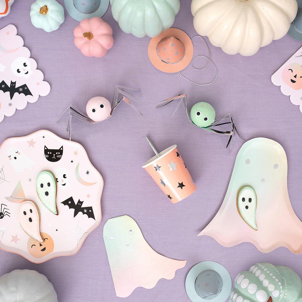 Pastel Halloween Star Pattern Cups (Set of 8)