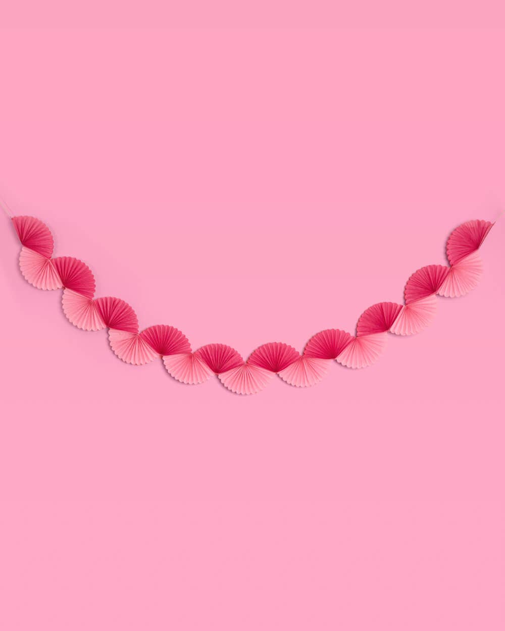 Pink Paper Fan Garland, Birthday Banner, Bachelorette