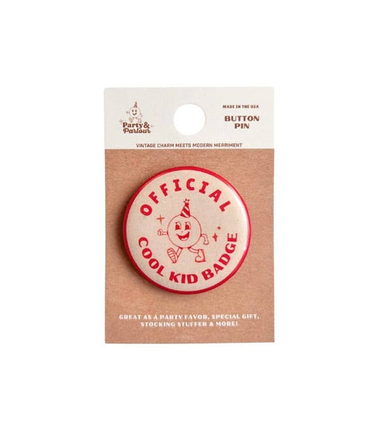 1.5" Official Cool Kid Vintage Style Button Pin Badge