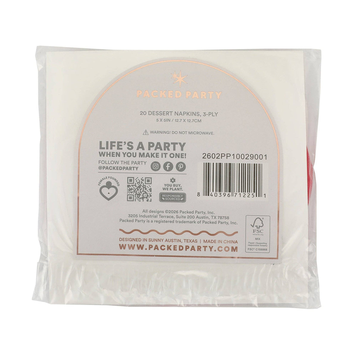 Disco Apple Paper Dessert Napkins (5" / 20 ct)
