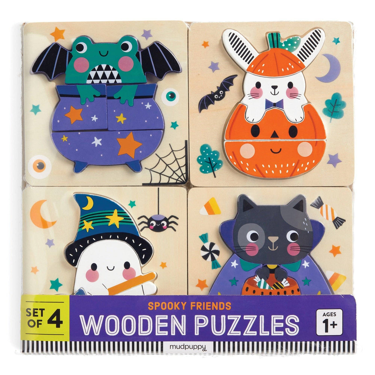 Spooky Friends Set of 4 Wood Puzzles