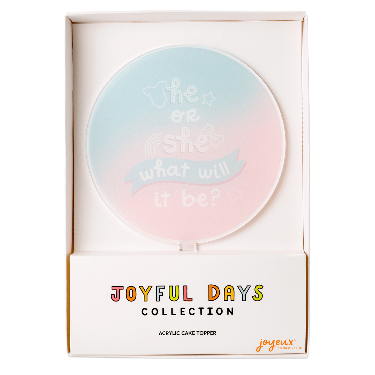 He or She Acrylic Cake Topper