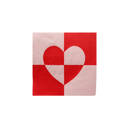 CHECK MATE HEART SMALL NAPKINS