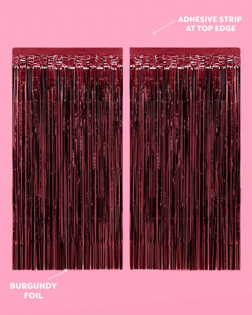 Merlot Curtain - set of 2 curtains, burgundy fringe, red