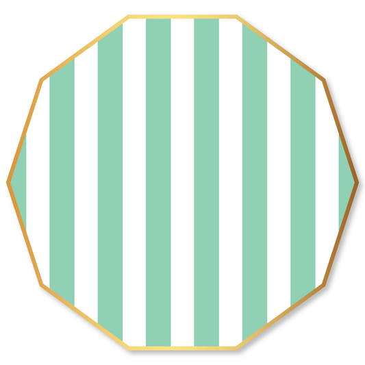 FRESH MINT SIGNATURE CABANA STRIPE LARGE PLATES