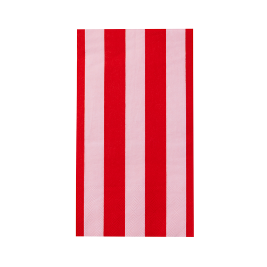PINK & RED SIGNATURE CABANA STRIPE GUEST TOWELS