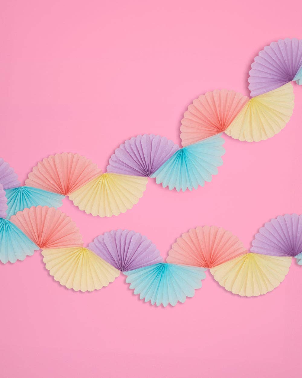 Pastel Party Paper Fan Garland, Birthday Party Banner, Bday