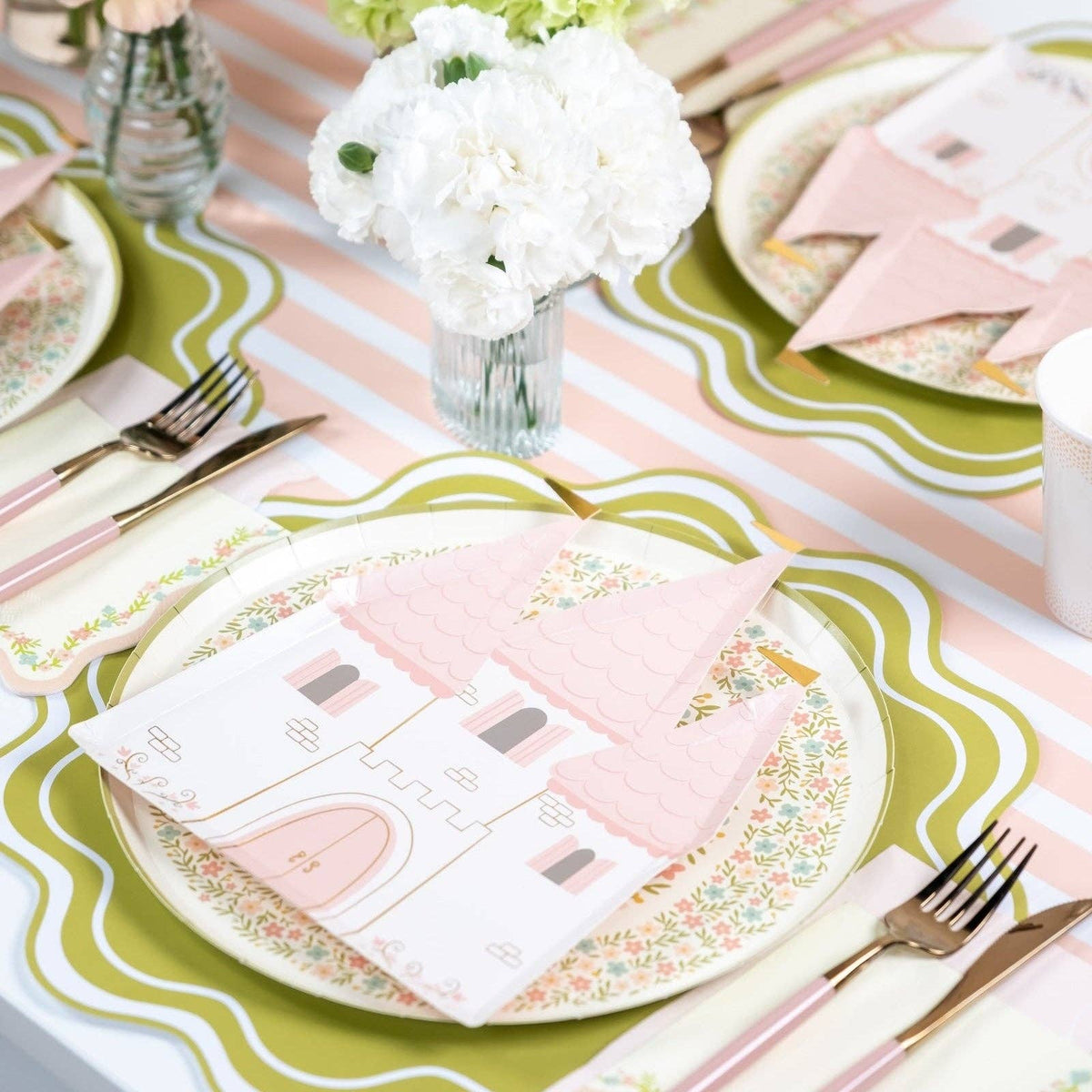 Baby Pink Striped Table Runners