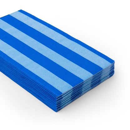 LIGHT & DARK BLUE SIGNATURE CABANA STRIPE GUEST TOWELS