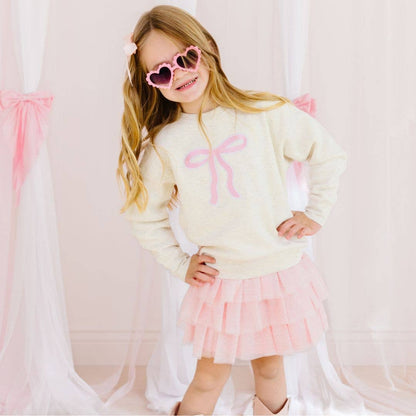 Ballet Bow Tiered Tutu - Kids Dress Up Skirt - Coquette