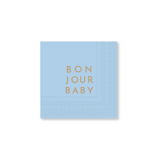 BONJOUR BABY SKY BLUE COCKTAIL NAPKINS