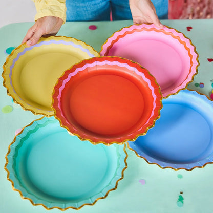 Rainbow Ric Rac Assorted Dinner Plates