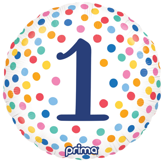 18” Round Happy Birthday Confetti Numbers 1-5