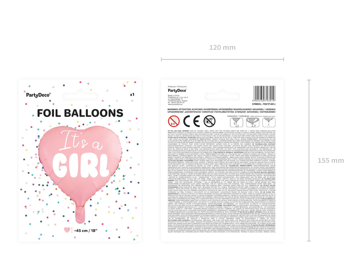 It’s A Girl Heart Balloon