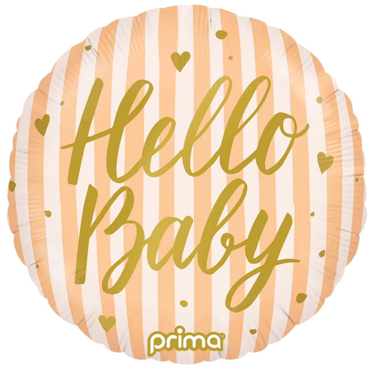 18” Round Hello Baby Peach Stripes
