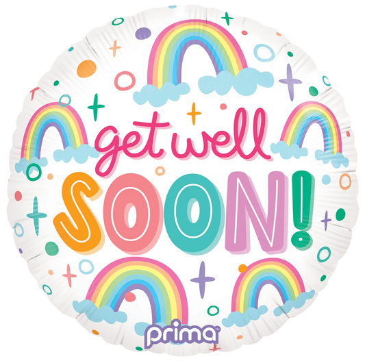 18" Round Get Well Soon Rainbows