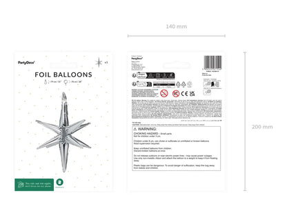 3D Foil Balloon Star Silver