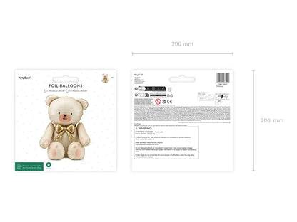Foil Balloon Bear, Cream