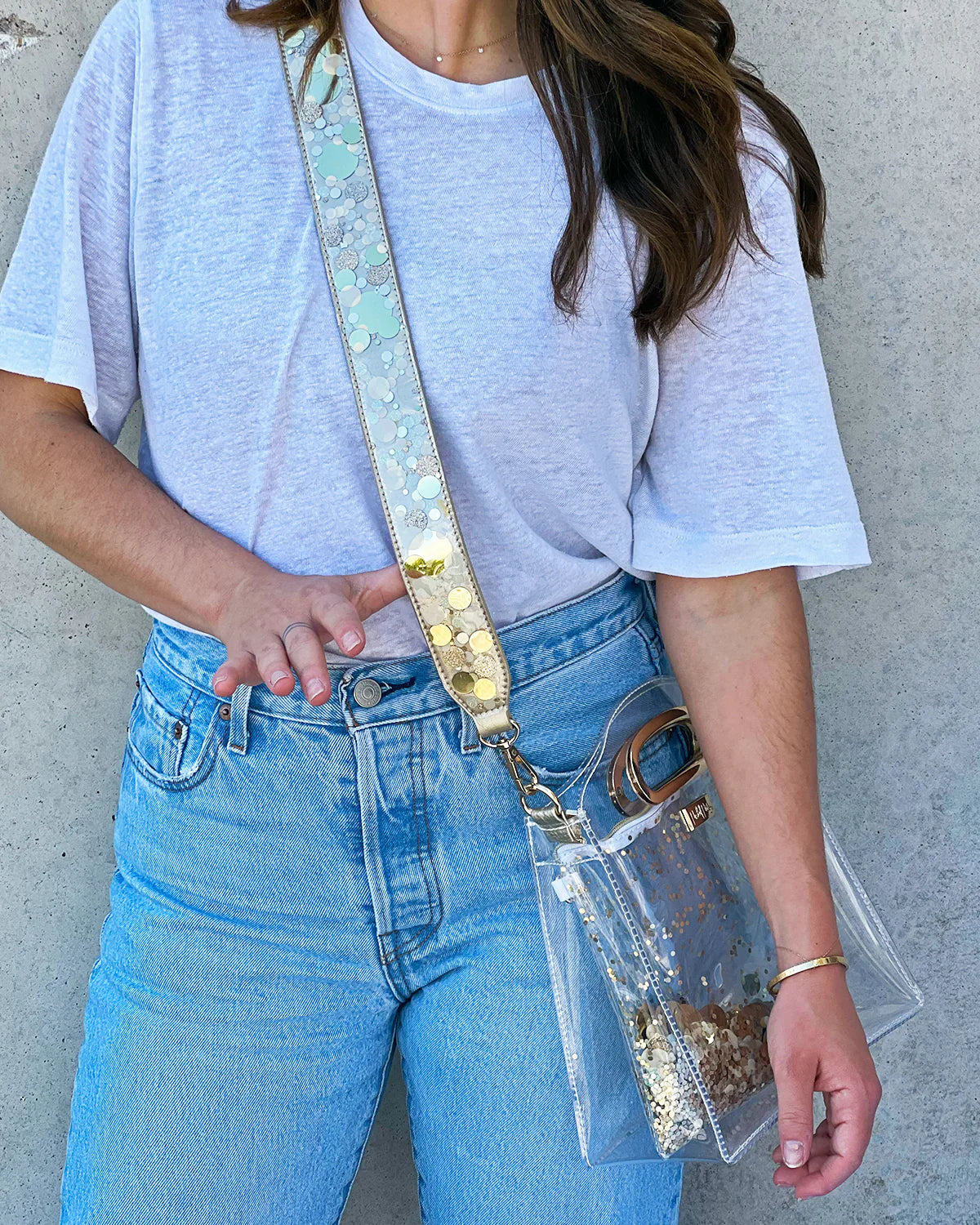 GOOD AS GOLD CONFETTI REMOVABLE PURSE STRAP ATTACHMENT
