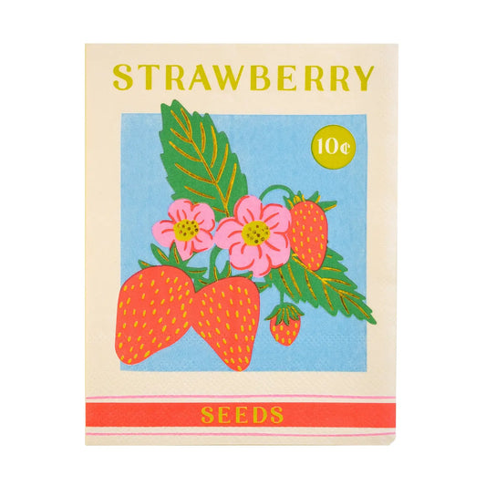 In Bloom Strawberry Seed Packet Large Napkins