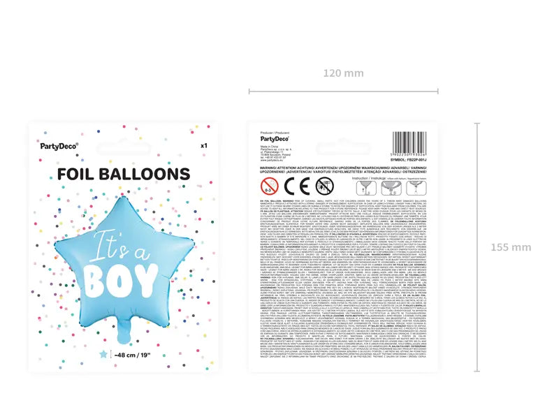 It’s A Boy Blue Star Balloon