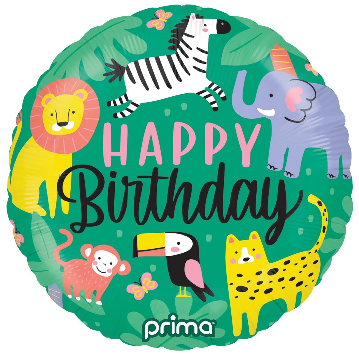 18” Round Happy Birthday Jungle
