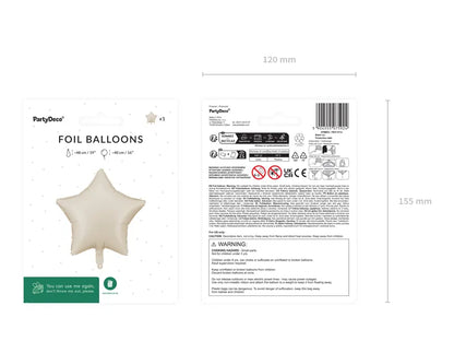 Foil Balloon Star Beige