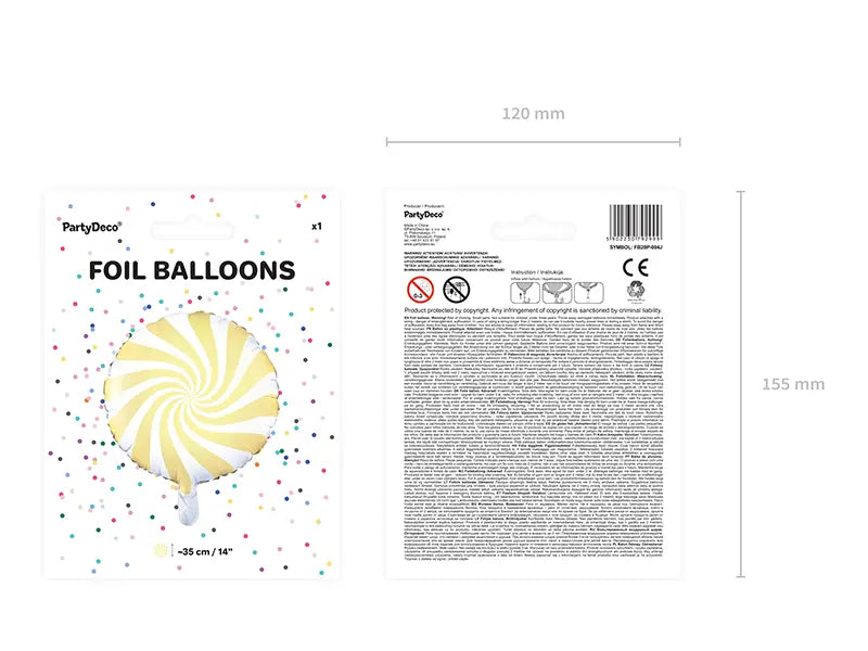 Foil Balloon Candy, Light Yellow