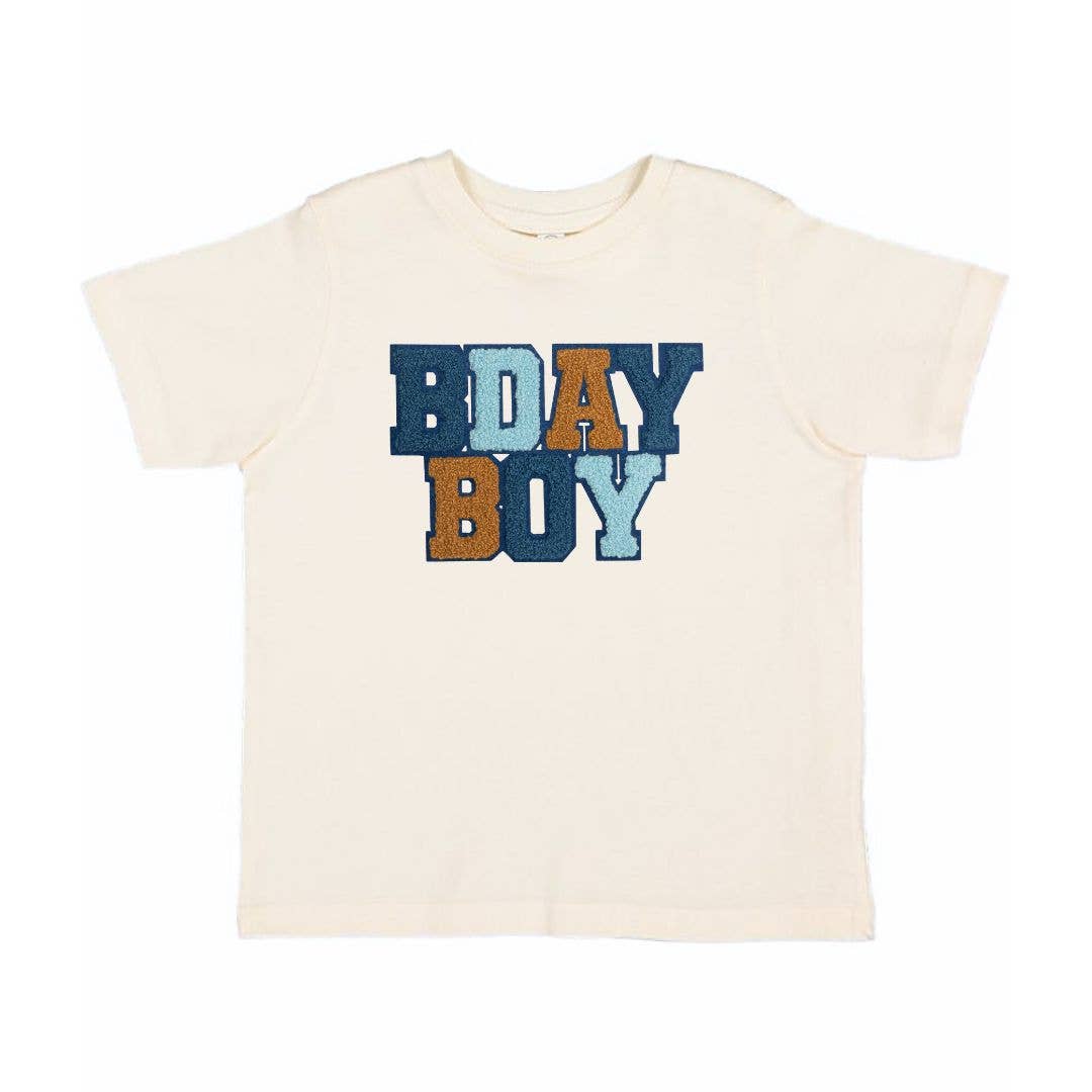 Birthday Boy Patch Short Sleeve T-Shirt - Natural
