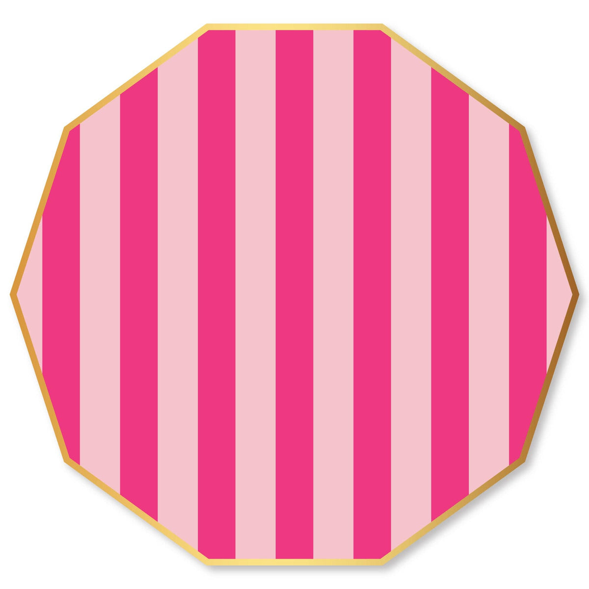 LIGHT & HAUTE PINK SIGNATURE CABANA STRIPE LARGE PLATES