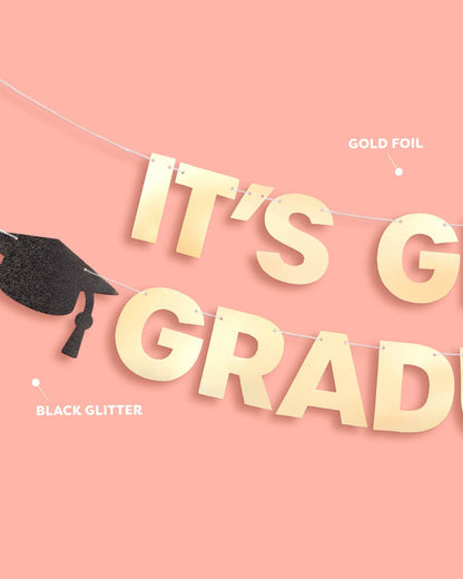 It's Giving Graduated Banner - gold foil banner
