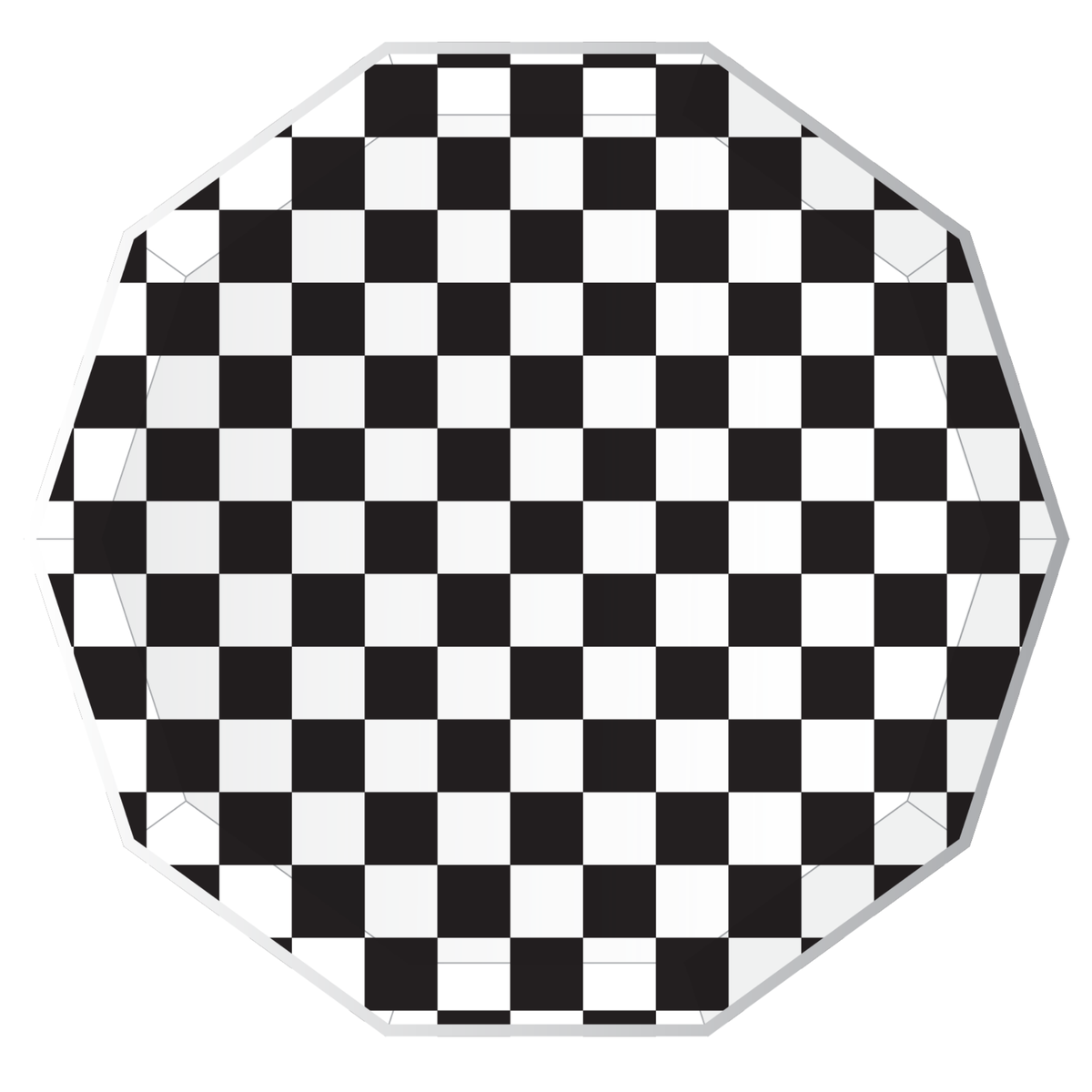 BLACK AND WHITE SIGNATURE CHECKER DINNER PLATES