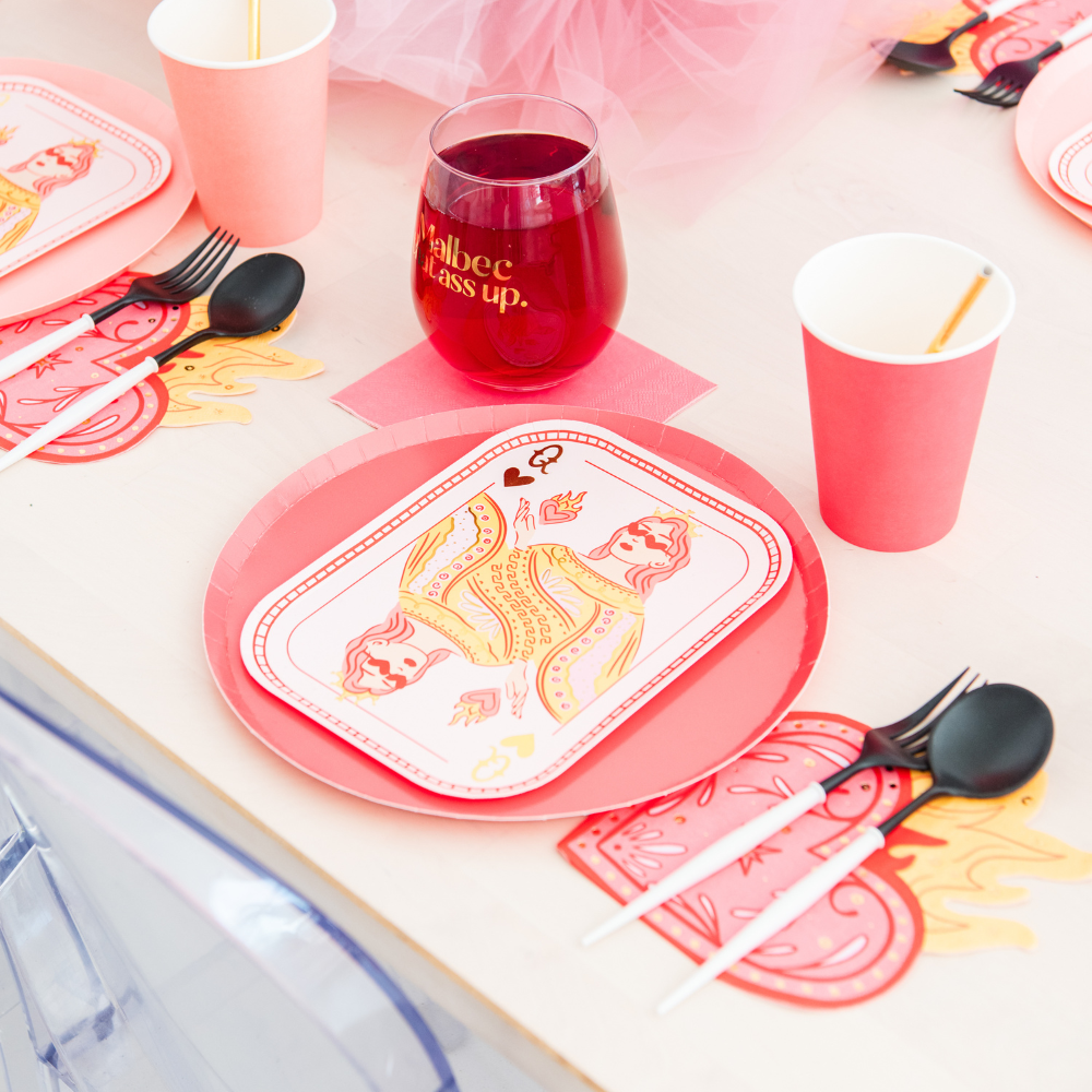 Queens Flaming Hearts Cocktail Napkins