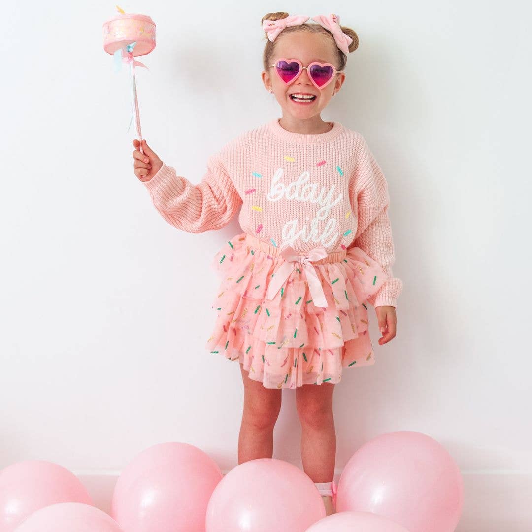Sprinkle Bow Clip Set - Birthday Hair Clips - Kids