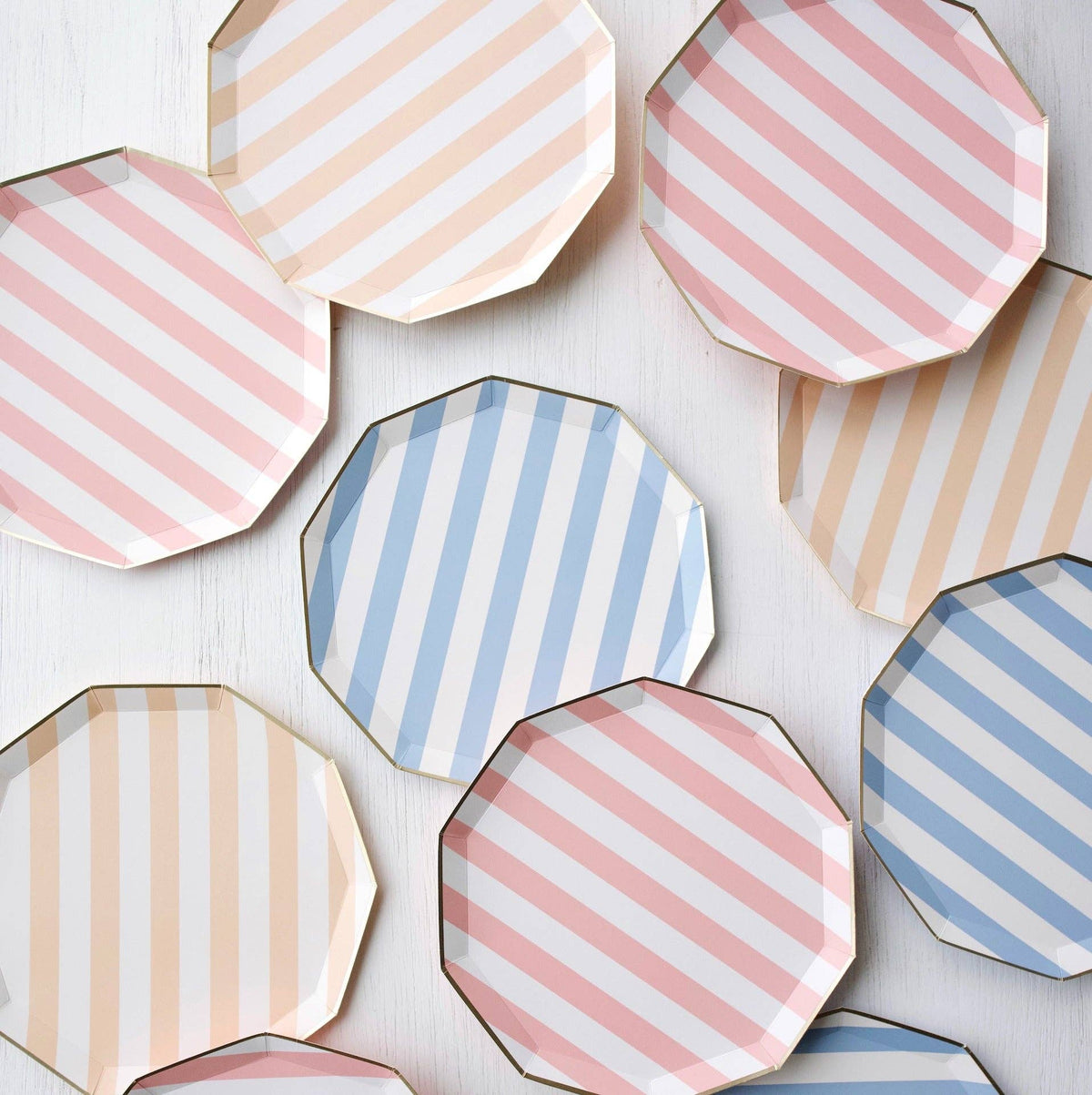 SWEET PEACH SIGNATURE CABANA STRIPE PLATES