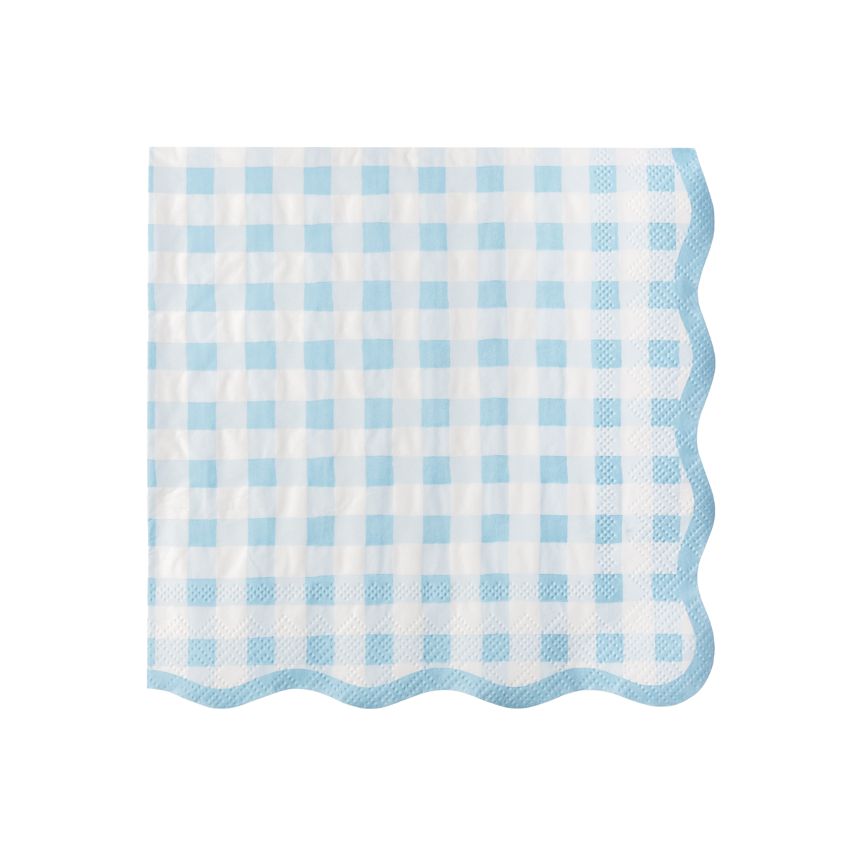 ELEGANT SKY BLUE GINGHAM DINNER NAPKINS