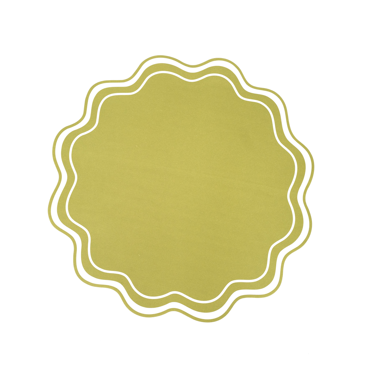 Green Wavy Scallop Paper Placemats