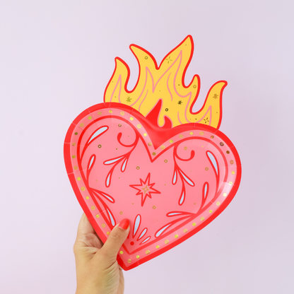 Queens Flaming Hearts Dessert Plates