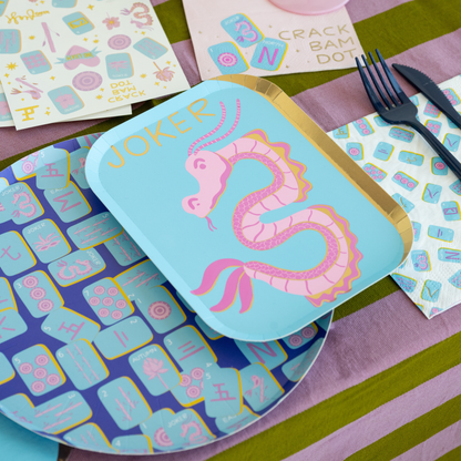 Game Night Mahjong Print Dinner Plates