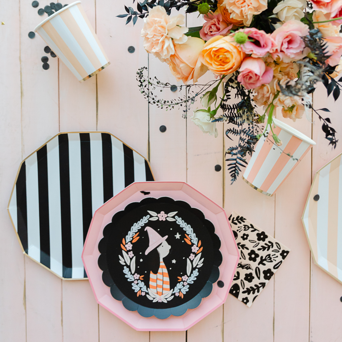 SWEET PEACH CABANA STRIPE CUPS