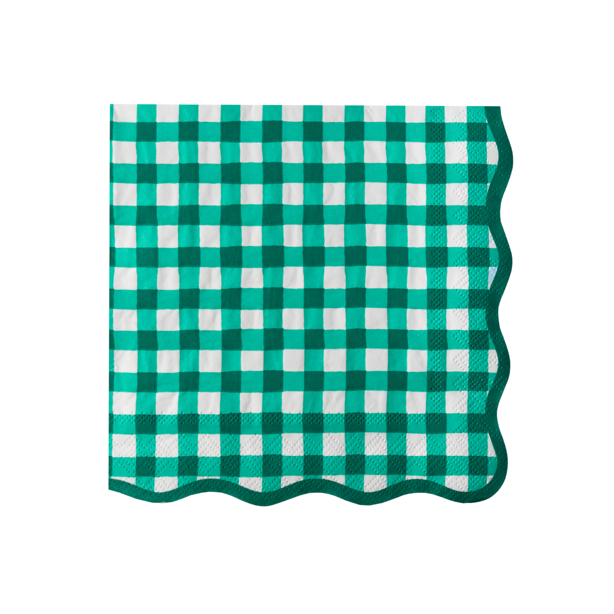 ELEGANT EMERALD GREEN GINGHAM DINNER NAPKINS
