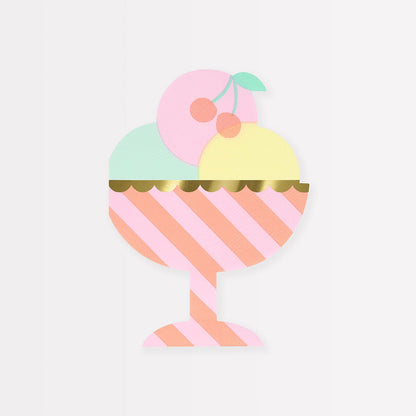 Ice Cream Sundae Napkins (x 16)