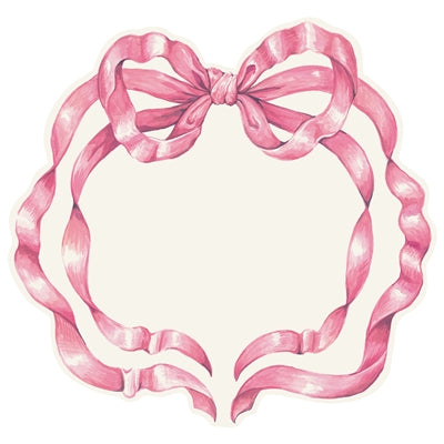Die- Cut Pink Bow Placemat- 12 Sheets