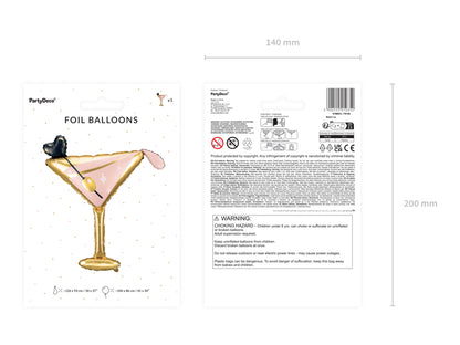 Foil balllon Glass, 126x93 cm, mix