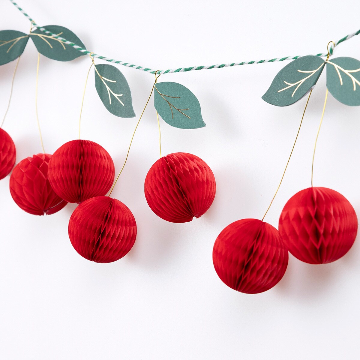 Cherry Honeycomb Garland