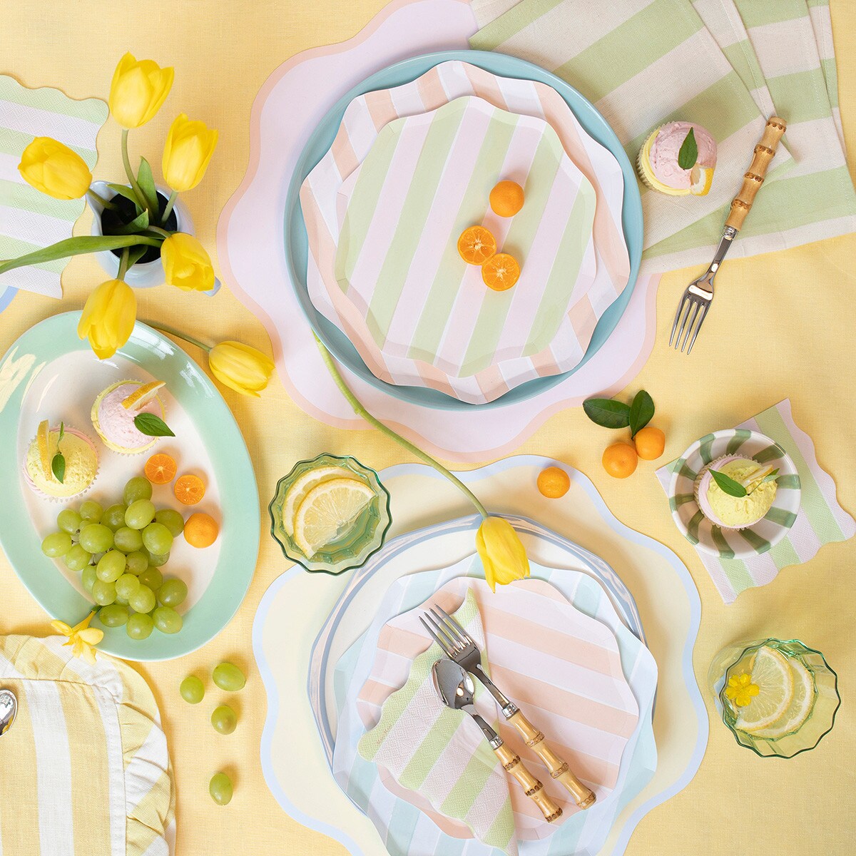 Pastel Stripe Large Napkins (x 16)